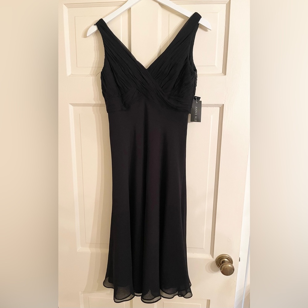Anne Klein 100% Silk Black Evening Dress  (NWT)